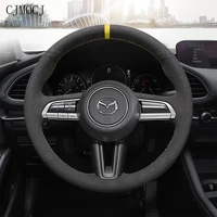 for mazda 3 cx 30 cx 4 cx 5 atenza diy hand stitched suede steering wheel cover car assessoires interior for women