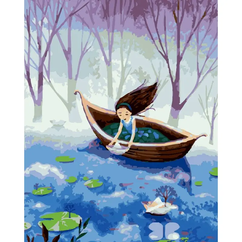 

GATYZTORY Oil Painting By Numbers Wall Art Picture Girl Figure Paint By Numbers Handpainted For Home Decors Gift
