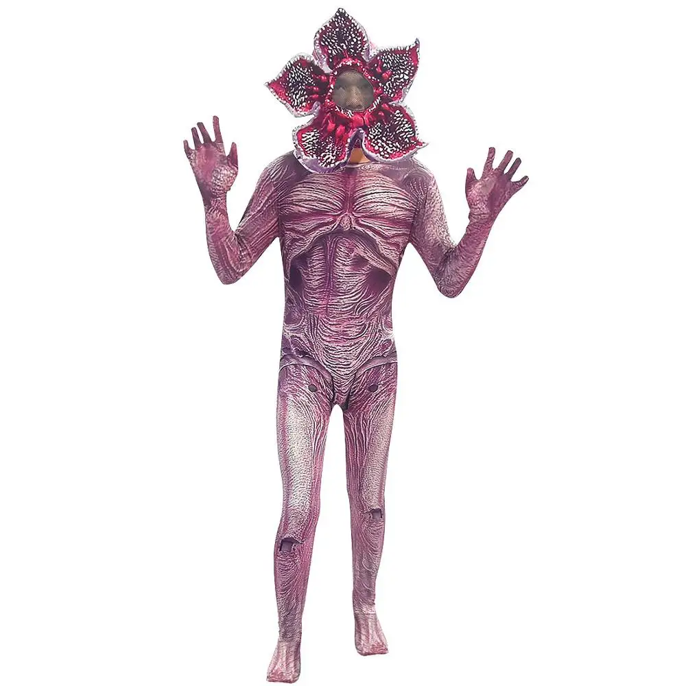 bodysuit mask Детский костюм для костюмированной вечеринки для мальчиков на Хеллоуин, костюм для косплея, костюм Zentai Stranger Things, 3 Боди, костюм для вечеринки с маской - Цвет: bodysuit mask