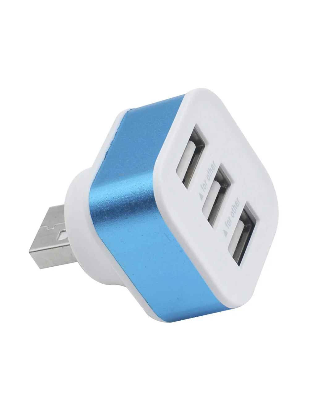 Зарядное устройство хаб разветвитель 1 USB на 3 USB. Port Hub. Голубой|USB-хабы| |