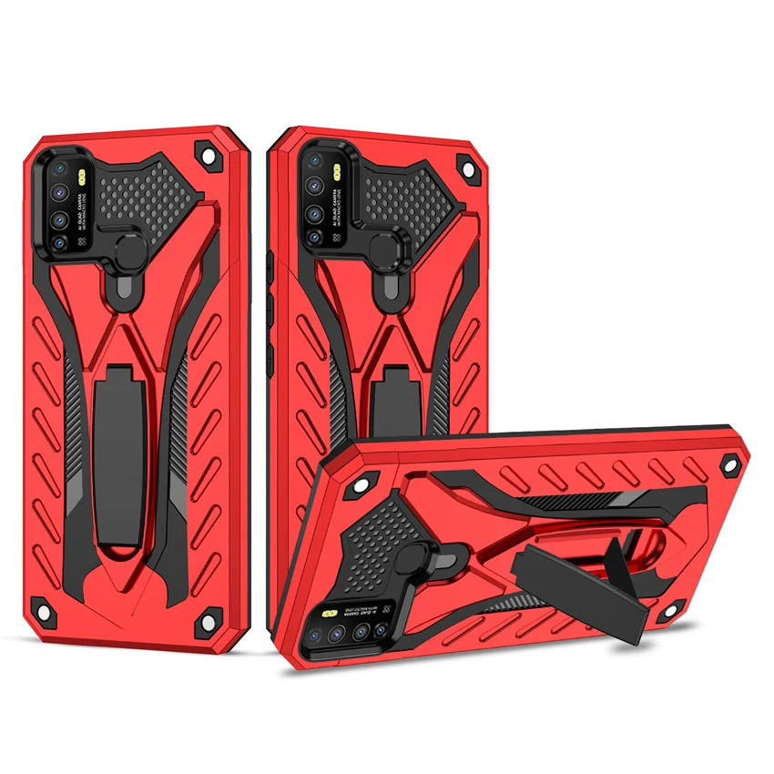 armor silicone shockproof case for infinix smart 5 hot 9 10 play lite 10s 10i stand holder hard pc back cover phone fundas free global shipping