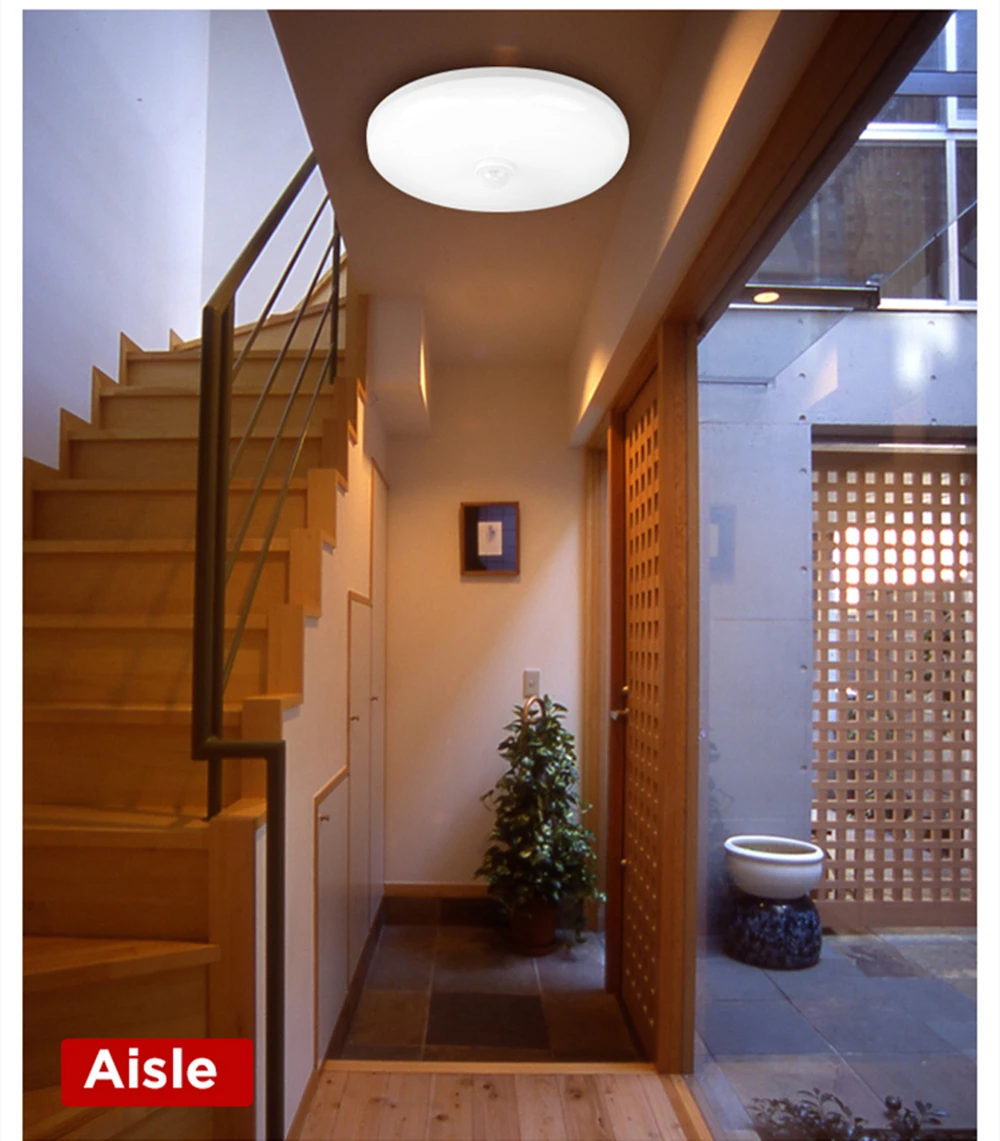 Led Motion Sensor Ceiling Light PIR Fixture 12W 18W for Stairs/Kitchen/Bathroom/Hallway/Stairwell | Лампы и освещение