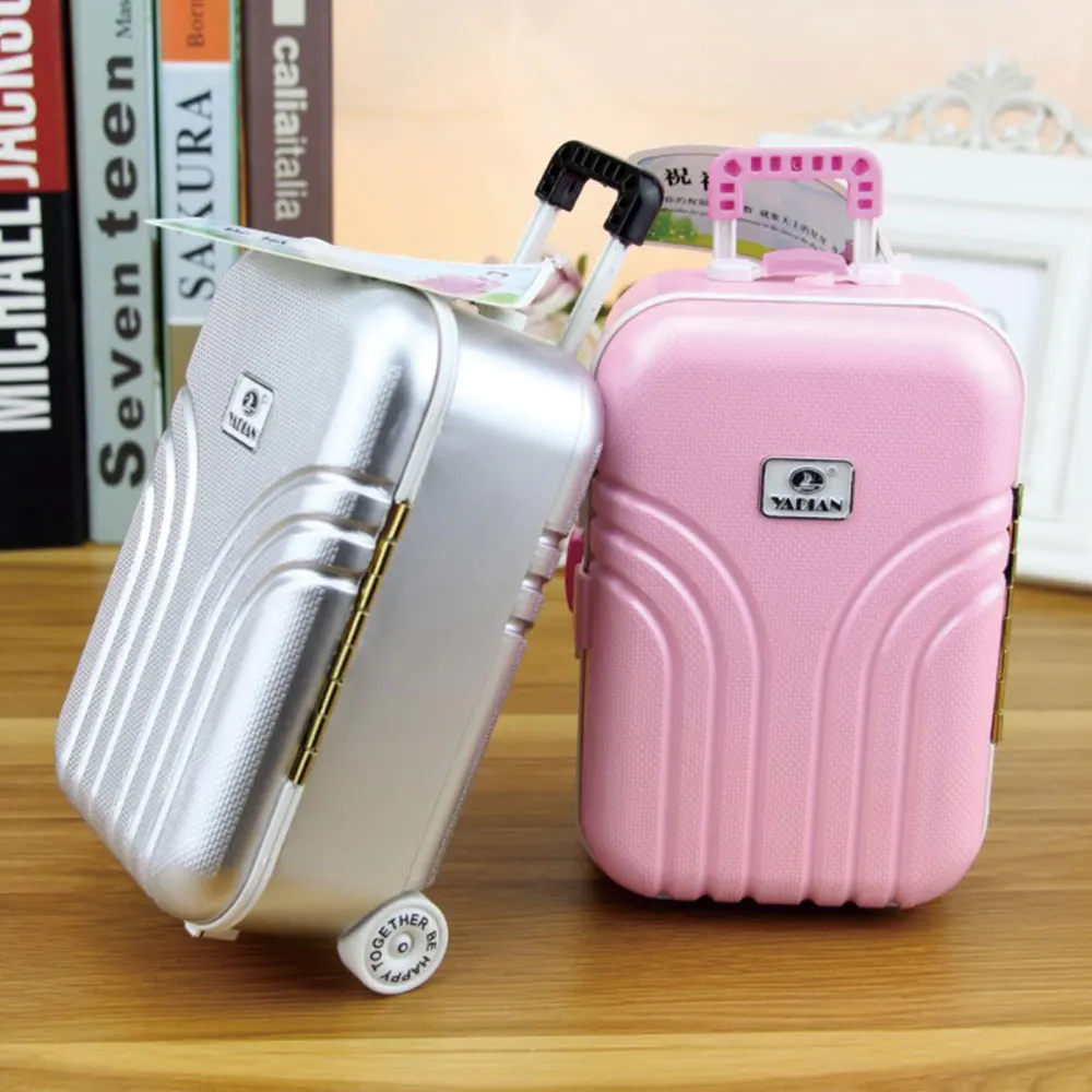 

New Creative Unique Plastic Luggage Piggy Bank Large Capacity Piggy Coin Money Bank Suitcase Storage Box Birthday Gifts