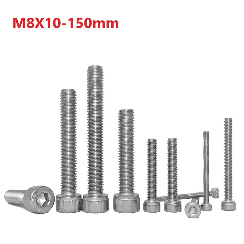 

M8 Hex Socket Bolts 304Stainless Steel Extend Screws 8mm X10 30 35 40 45 50 55 75 80 85 90 95 100 110 120 130 140 150mm