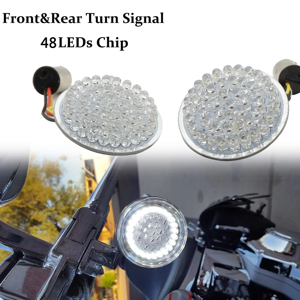 

Motorcycle Bullet Turn Signal Indicator Light Lamp 1156 1157 White/Amber LED Inserts Light For Moto Harley Sportster Dyna FLSTF