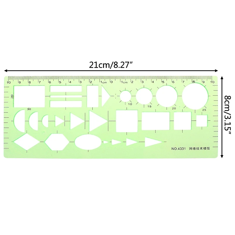 

Plastic Circles Square Round Geometric Template Ruler Stencil Measuring Tool mapping drawing ruler school student stationery C26