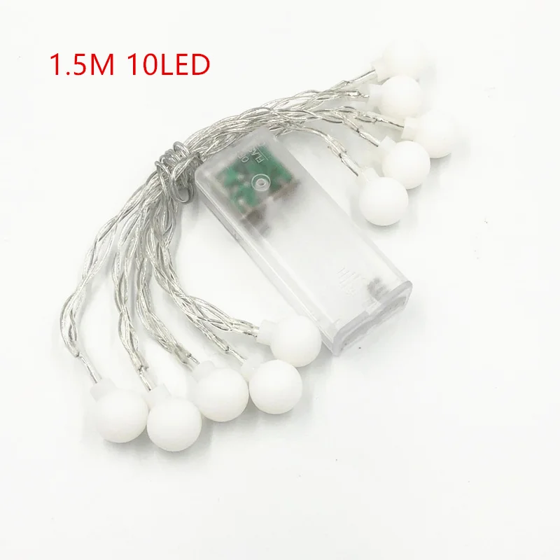 

New Holiday Party Decor Light String 1.5M 10 LED Crystal Clear Ball Fairy String Light Wedding Party Outdoor Decor Lamp
