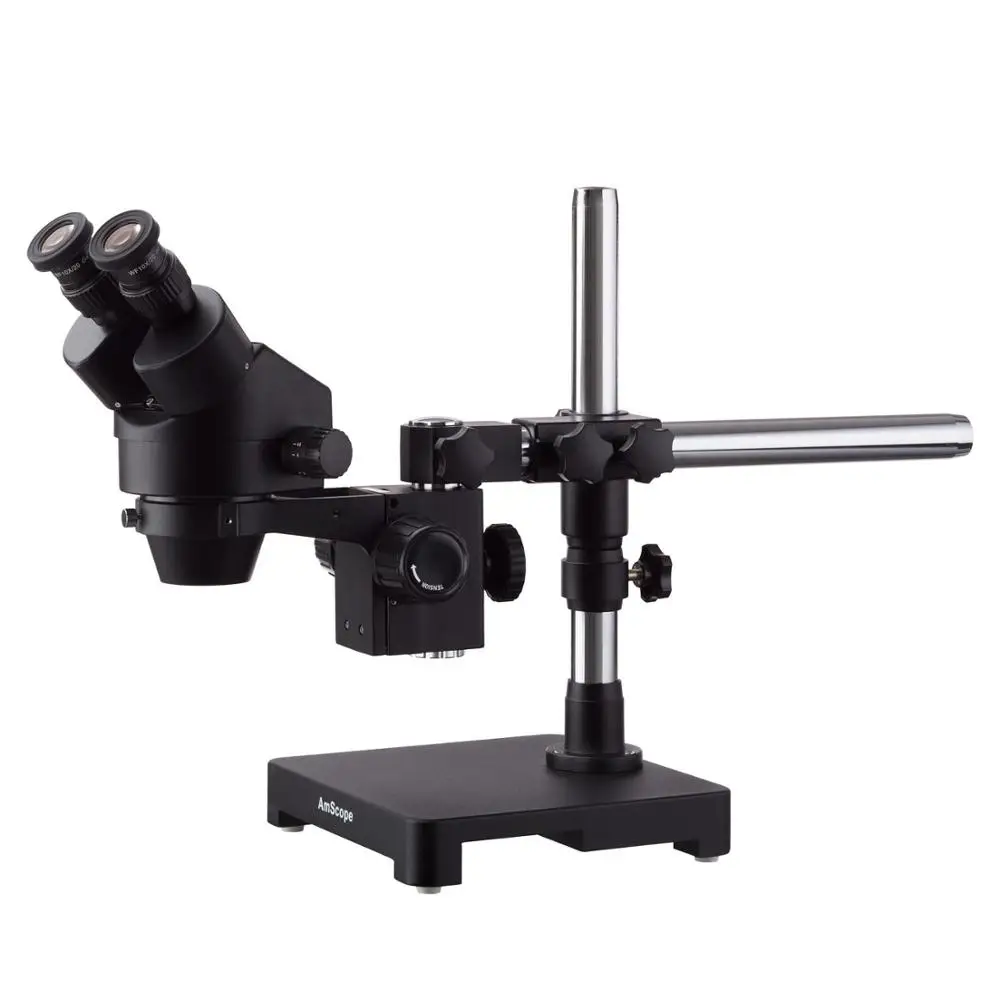 

AmScope 3.5X-45X Black Stereo Zoom Microscope with Single Arm Boom Stand SKU: SM-3BX-B