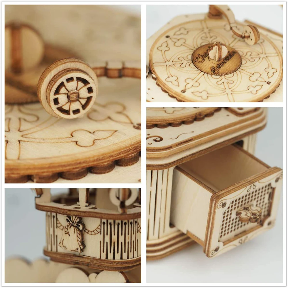 

Creative DIY 3D Phonograph Wooden Puzzles Learning Educational Assembly Model Toys for Children Jigsaw Kids Toy