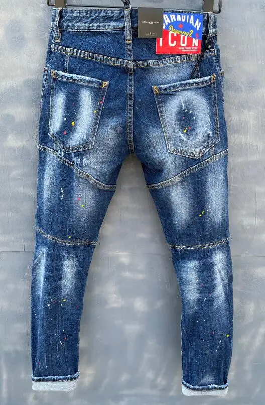 ripped jeans classic,Authentic DSQUARED2,Retro,Italian brand ,Women/Men Jeans,locomotive,Jogging jeans,Y136