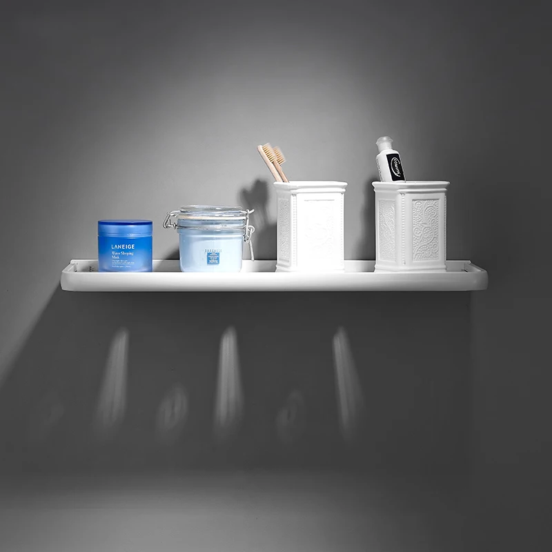 Современная одноярусная полка для ванной с выемкой алюминиевая настенная