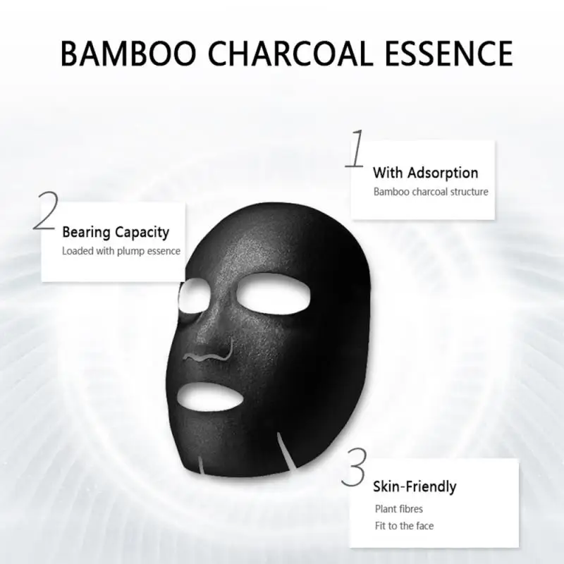 

1pcs Moisturizing Mask Amino Acid Bamboo Charcoal Bubble Mask Deep Clean Pores Dirt Moisturizing Whitening Deep Purifying Care
