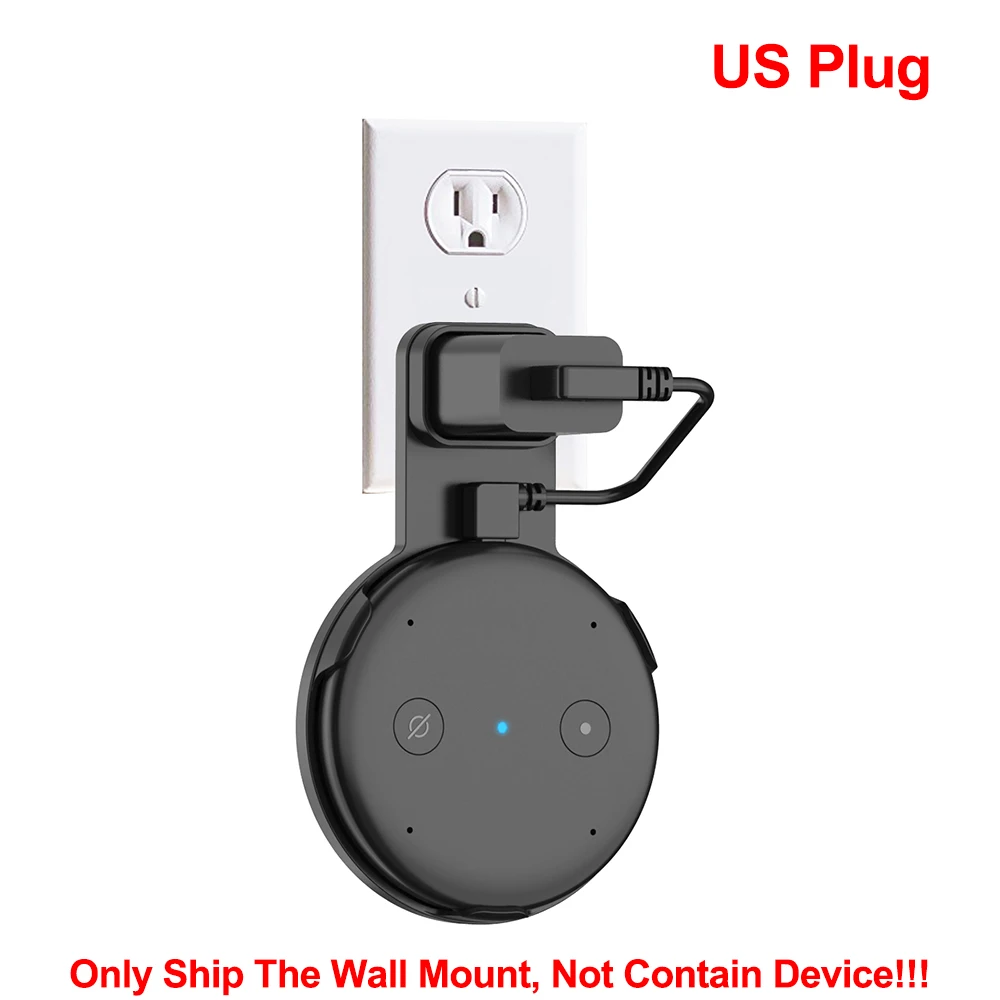 US-BLACK Выход настенное крепление, вешалка держатель для Amazon Echo Вход кронштейн гнезда Экономия пространства аксессуары в Спальня Ванная комната Кухня жизни - Цвет: US-BLACK