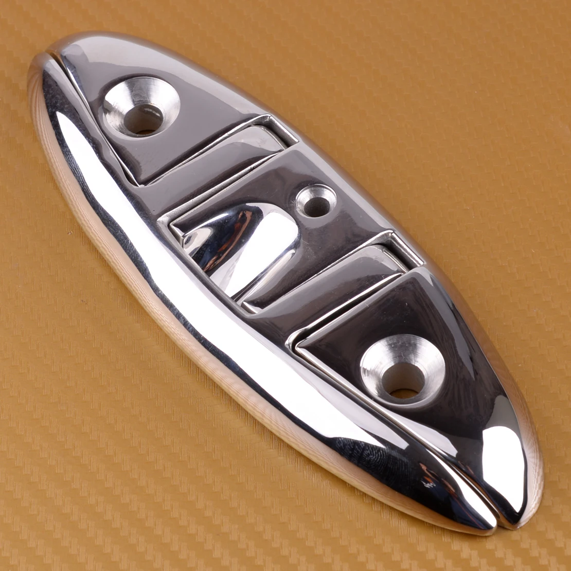 

15.5x5.4cm 316 Stainless Steel 6'' Marine Stud Mount Folding Flip Up Cleat Base Hardware Fit for Ship Yacht Boat