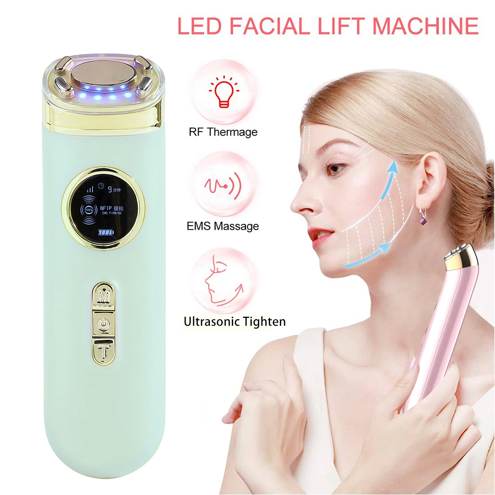 EMS массажер для лица RF радиочастотная машина ультразвуковой повышает упругость