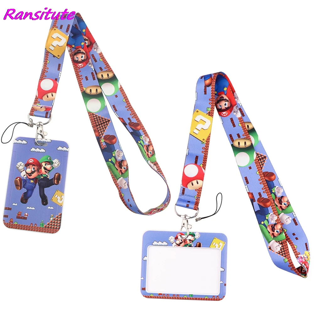 

Ransitute R1492 Game Character Cartoon Lanyard Card Holder Student Hanging Neck Phone Lanyard Badge Subway Access Card Holder