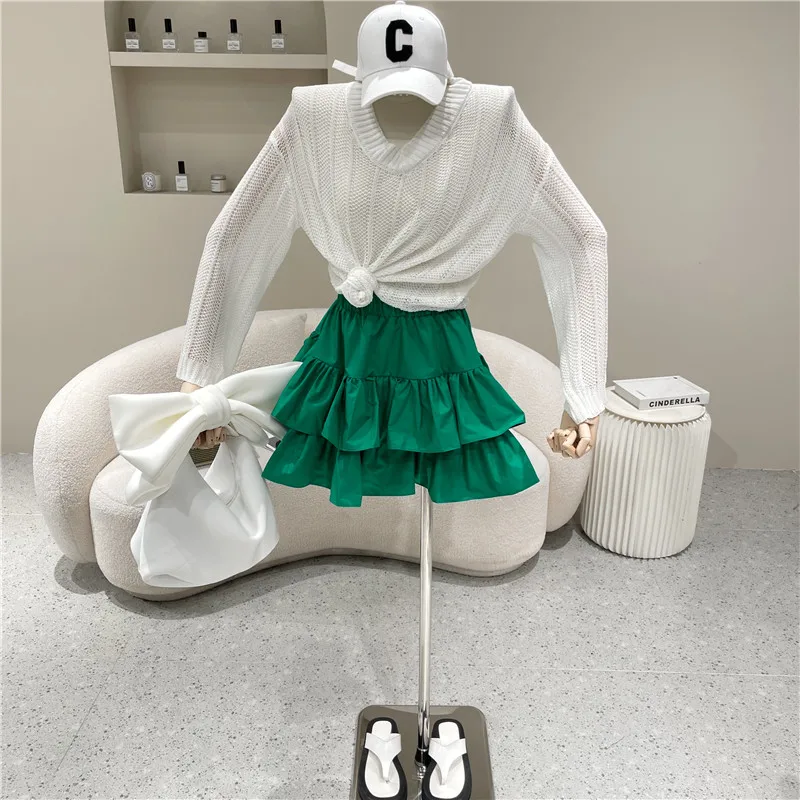 

Niche Design New Women's Summer 2021 Fashion Loose And Lazy Pink Smock Thin Hollow Out V-Neck Long Sleeve Sunscreen Knitted Top