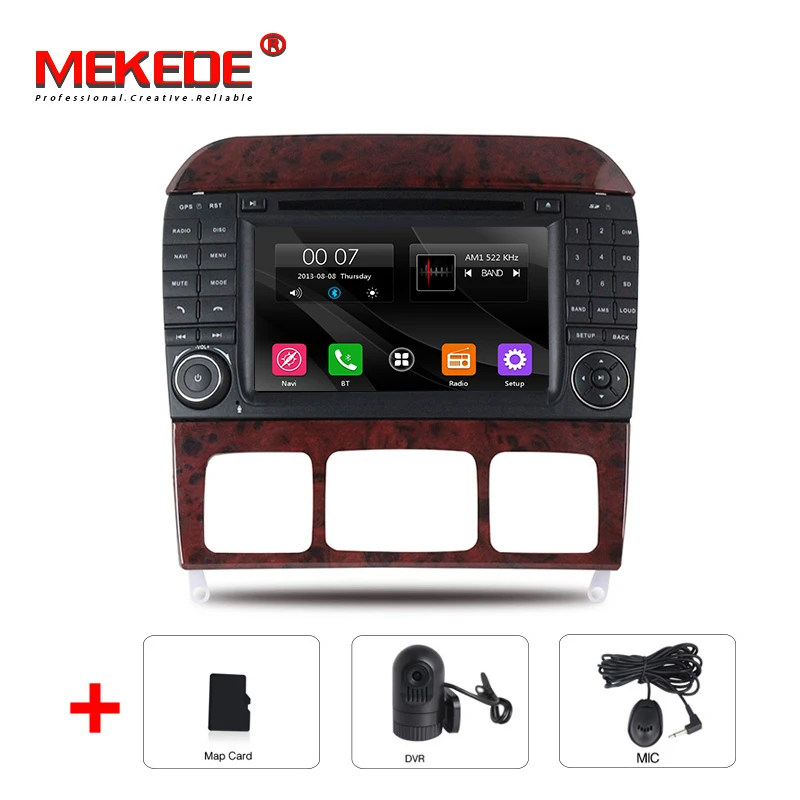 MEKEDE " автомобиля 2 DIN dvd-радио GPS Автомобильный мультимедийный плеер для Mercedes Benz S Class W215 W220 S320 S400 S420 S430 S280 S350 - Цвет: car DVD DVR