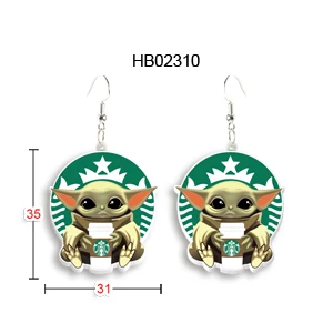 

Big Dangle Drop Earrings Cartoon Yo-da Hook Earrings for Women Gifts Children