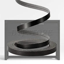 16/32feet Black Veneer Edge Banding, Preglued Flexible PVC Tape with Hot Melt for Cabinet Table Furniture Restoration