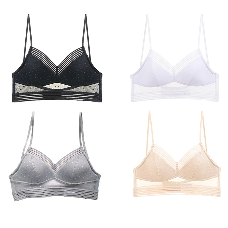 Женский бюстгальтер с глубоким U-образным вырезом кружевной без косточек тонкой