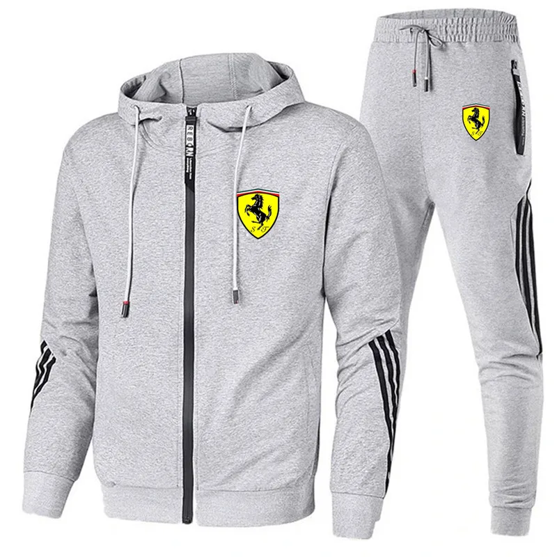 

2021 new spring and autumn fashion baseball uniform men's printed sportswear zipper hooded sportswear casual wear suit men