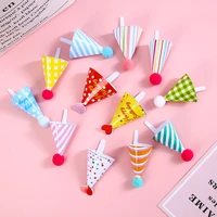 4 10pcs happy birthday cake toppers wedding baby shower party favors baking dessert cupcake decorating tools hat insert sticks