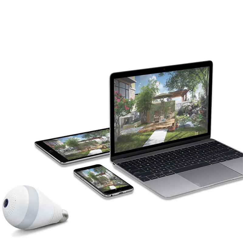 

Беспроводная Wi-Fi камера лампочка монитор с дистанционным управлением HD умная камера 360 ° панорамный монитор лампочка форма Радионяни