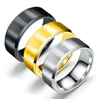 Новинка 2020, модное классическое кольцо 8 мм, мужское кольцо из нержавеющей стали 316L, очаровательное ювелирное изделие, обручальное кольцо для мужчин, черные кольца для женщин