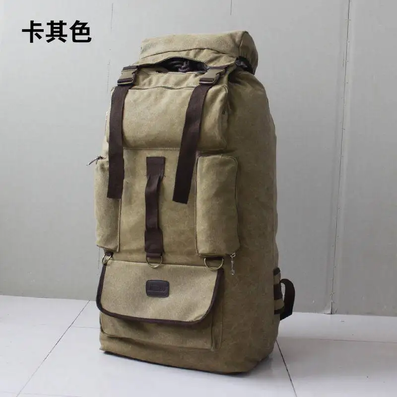110-liter large-capacity canvas outdoor shoulder hiking backpack male travel bag large bag luggage moving rucksack