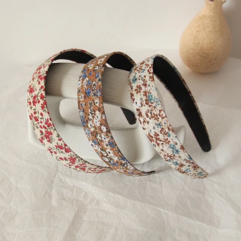 Женская винтажная повязка на голову Diadema Plana с цветочным принтом Простые ретро