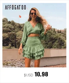 Afogatoo, винтажные повседневные белые летние топы, женские элегантные топы с оборками, с вырезами, праздничные топы, с высокой талией, женские хлопковые топы