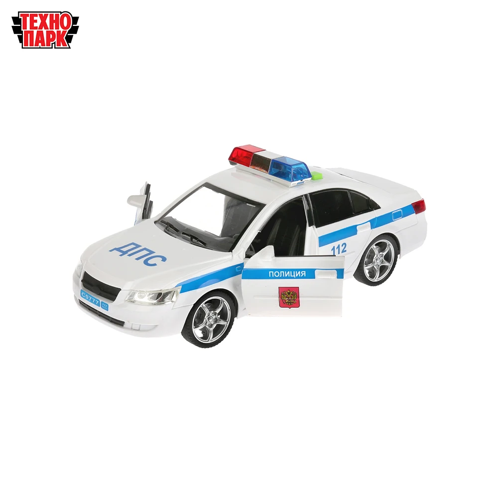 Машина ТЕХНОПАРК Седан ДПС 23см пластиковая инерционная открываются двери свет