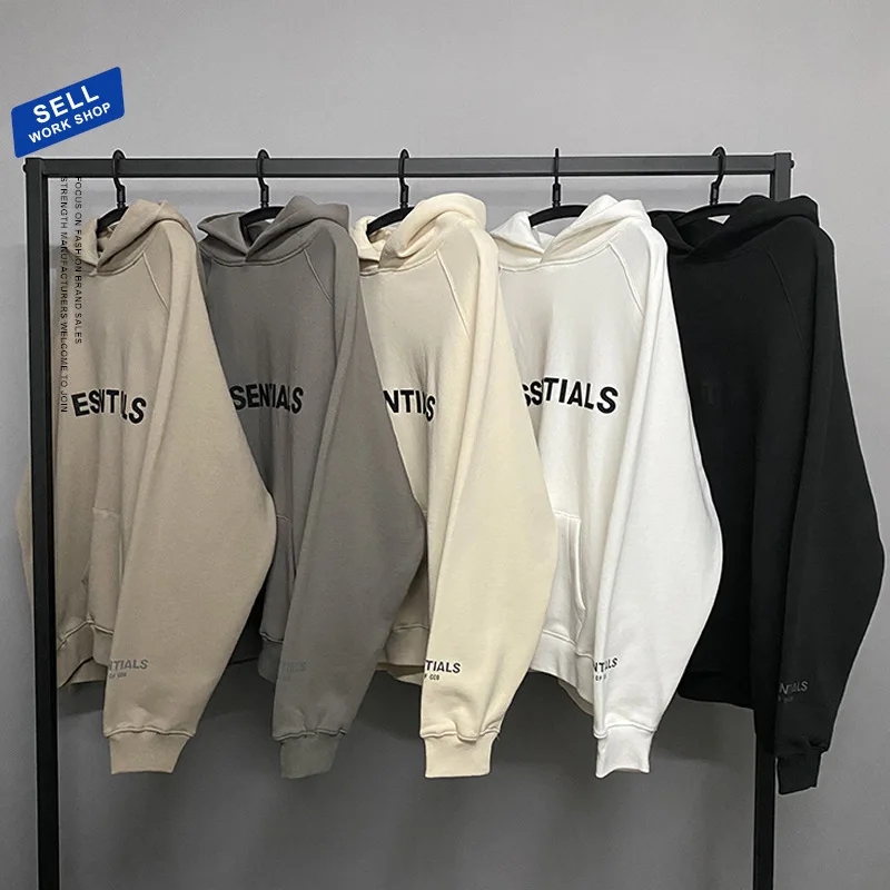 

High quality letter Logo Hoodies Men Women Couple Fleece Hoodie Oversized Hip-hop FOG Warmth Hooded Sweatshirt Reflective