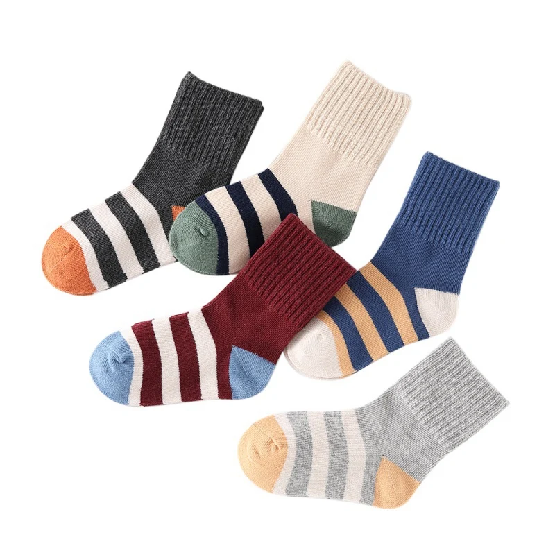 

5 Pair/lot Baby Boy Stripes Socks Soft Cotton Infant Socks Cute Cartoon Pattern Kids Socks For Baby Boy New