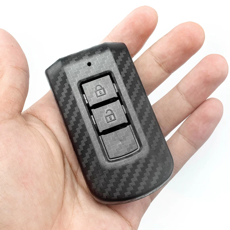 Чехол для автомобильного ключа из углеродного волокна Mitsubishi Outlander 3 Lancer 10 Pajero Sport EX