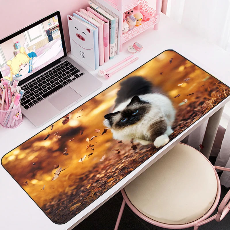

MRGLZY Cat Big Mouse Pad Desktop Keyboard Computer Work Pad Gamer Notepad Computer Desk Accessories Game Table Carpet