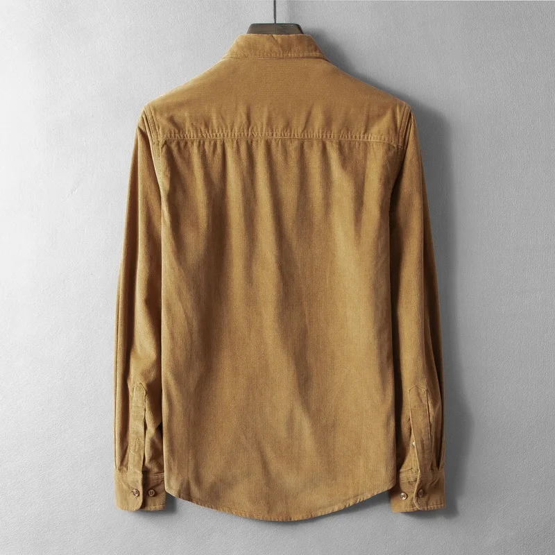 Лимонно желтый цвет мужские рубашки брендовая осенняя и весенняя рубашка для