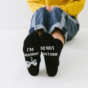 Носки мужские с буквенным принтом Не беспокоить, хлопковые Повседневные Классические носки унисекс, цвет черный, Осень-зима