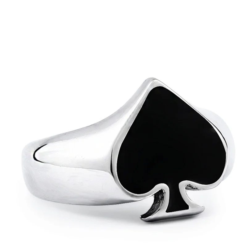 Панк Творческий модные игральные карты лопаты личности мужское кольцо|Кольца| |