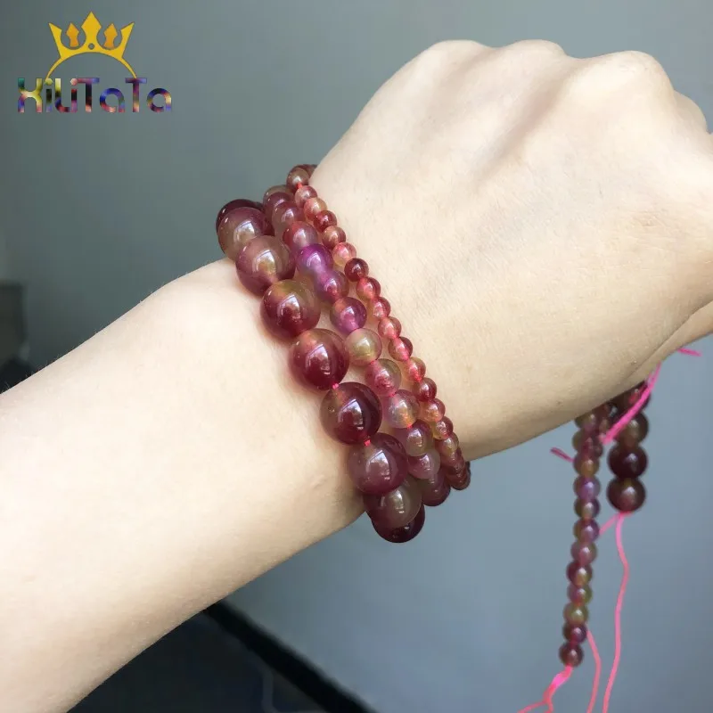 Натуральный камень бисер розового и зеленого цветов вишня кварцевые бусины