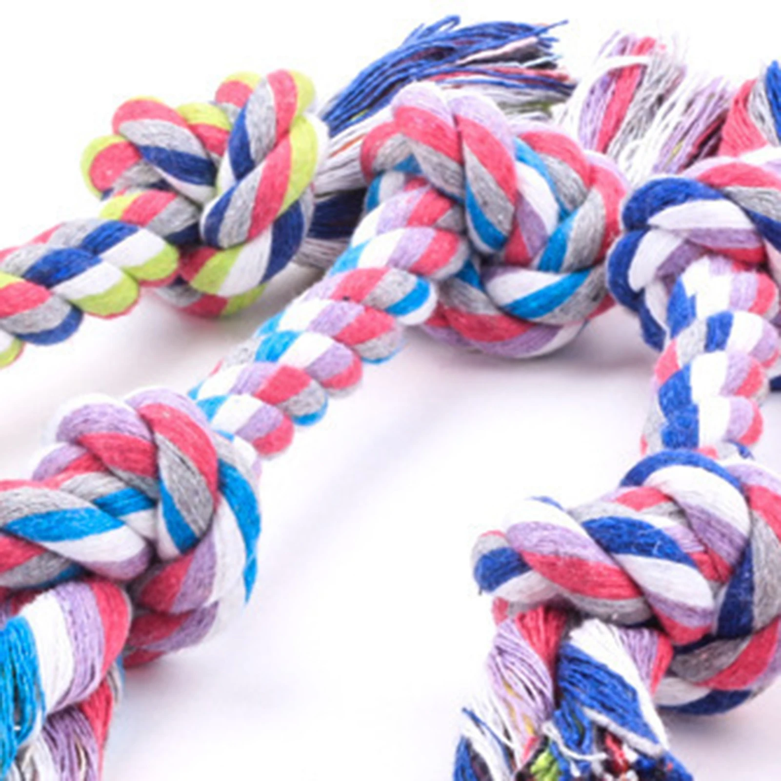 

3Pcs Knot Braided Cotton Rope Interactive Bite Resistant Dog Chew Toys for Small Dogs Cleaning Teeth Pet Supplies Random Color