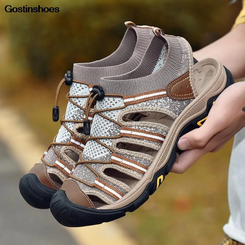 Sandalia/Мужская обувь из воловьей кожи повседневная с закрытым носком мужские