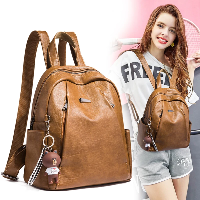 Женский винтажный рюкзак из натуральной кожи роскошный брендовый дизайнерский