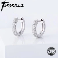 topgrillz 925 sterling silver 14mm round earring iced micro pave cubic zirconia earring hip hop fashion jewelry gift for women