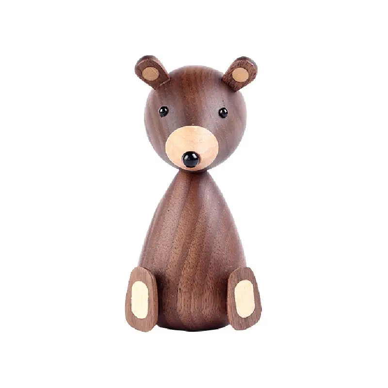 Деревянная фигурка персиковый медведь в скандинавском стиле ремесленные