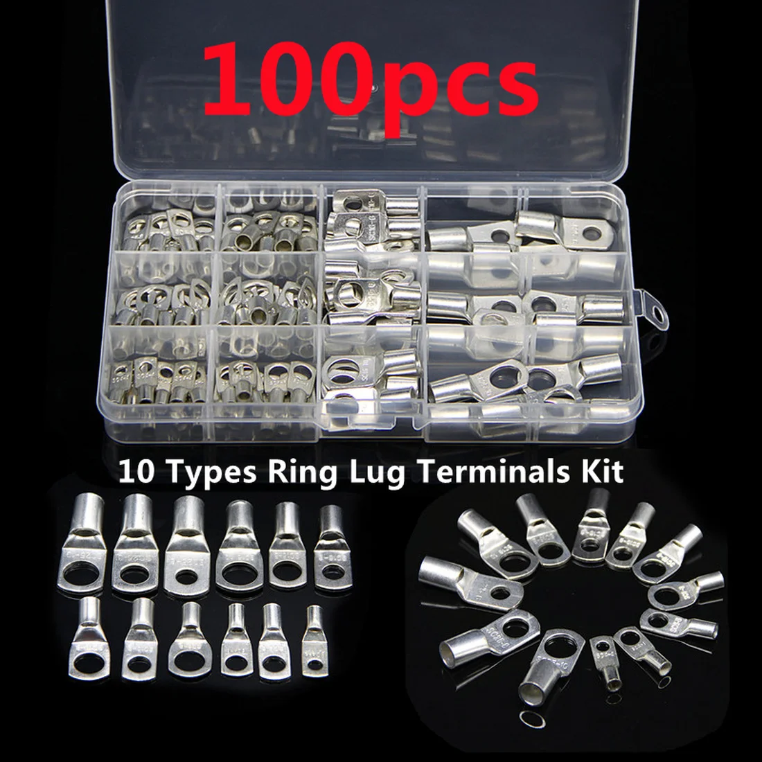 100/60 шт., обжимные наконечники из луженой меди