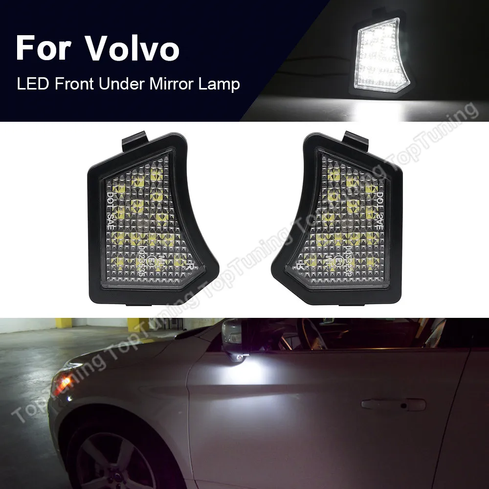 

2PCS LED Side Mirror Puddle Lamp White Under Mirror Light For Volvo V40 V50 V60 V70 C70 XC90 XC70 XC60 For Jaguar XK XF XJ