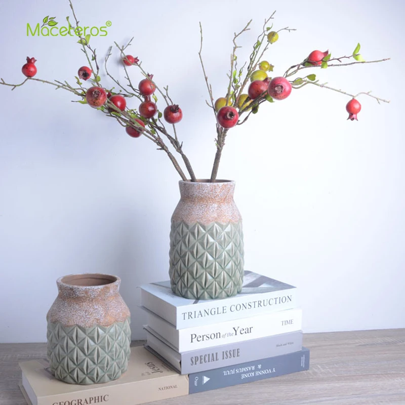 

Ice Cracked Glaze Ceramic Vase Dried Flowers Creative Modern Minimalist Art Floral Living Room Bedroom Desktop Home Decoration