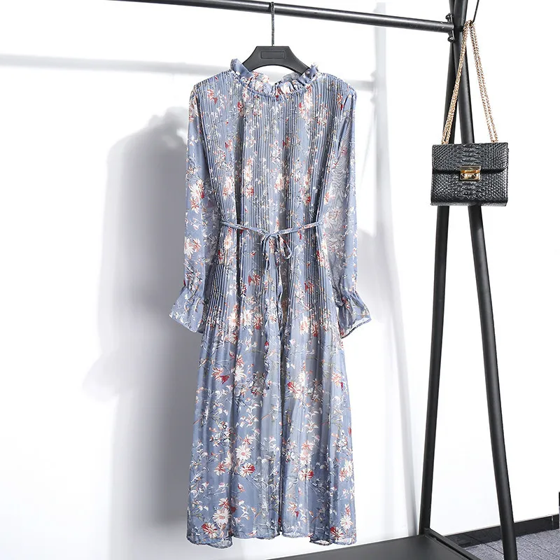Женское шифоновое платье весна лето 2020 женское винтажное элегантное свободное